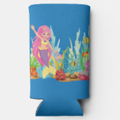 Schöne PINK HAIR Meerjungfrau Selters Dosenkühler (Rückseite)