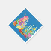 Schöne PINK HAIR Meerjungfrau Serviette (Ecke)