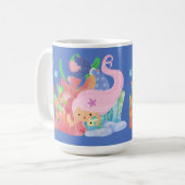 Schöne PINK HAIR Meerjungfrau spielt einen Fisch u Kaffeetasse (Vorderseite Links)