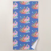 Schöne PINK HAIR Meerjungfrau spielt einen Fisch u Strandtuch (Vorderseite)