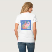 Schöne PINK HAIR Meerjungfrau spielt einen Fisch u T-Shirt (Rückseite Vollansicht)