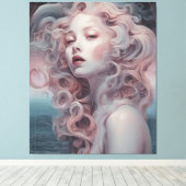Schöne Pink Hair Mermaid Leinwanddruck (Insitu (Holzboden))