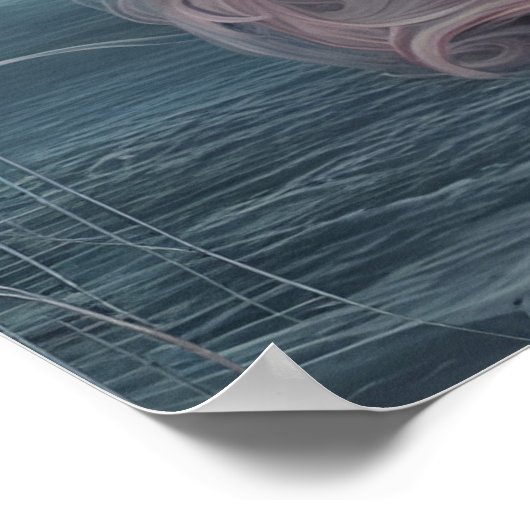 Schöne Pink Hair Mermaid Poster (Ecke)