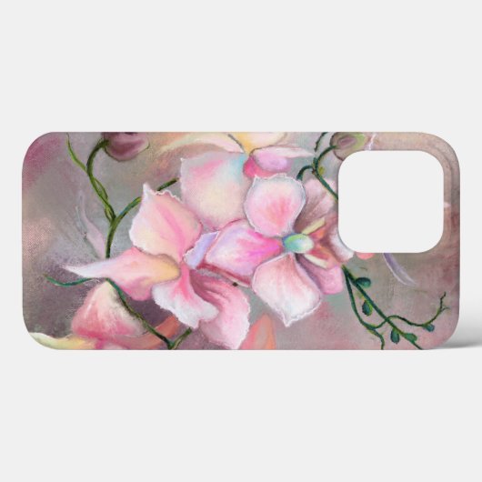 Schöne Pink Orchid Blume iPhone Case (Rückseite (Horizontal))
