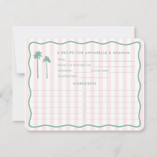 Schöne Pink Palm Springs Brautparty Rezeptkarte Einladung