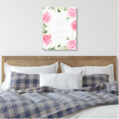 Schöne Pink Peonies Wedding Leinwand Print (Insitu (Schlafzimmer))