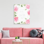 Schöne Pink Peonies Wedding Leinwand Print (Insitu (Wohnzimmer))