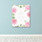 Schöne Pink Peonies Wedding Leinwand Print (Insitu (Holzboden))