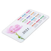 Schöne Pink Peony | Blumenkalender 2021 Magnet (Linke Seite)