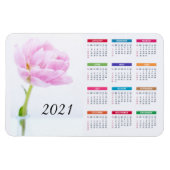 Schöne Pink Peony | Blumenkalender 2021 Magnet (Horizontal)