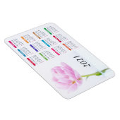 Schöne Pink Peony | Blumenkalender 2021 Magnet (Rechte Seite)