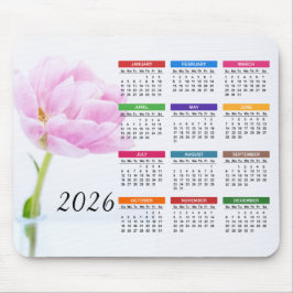 Schöne Pink Peony | Blumenkalender 2022 Mousepad