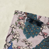 Schöne Pink-Pink-Pfaue und Magnolien-Blume Strandtuch (Beispiel)