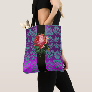 SCHÖNE PINK ROSE AQUAMARINER BLAU LILA SCHWARZER D TASCHE