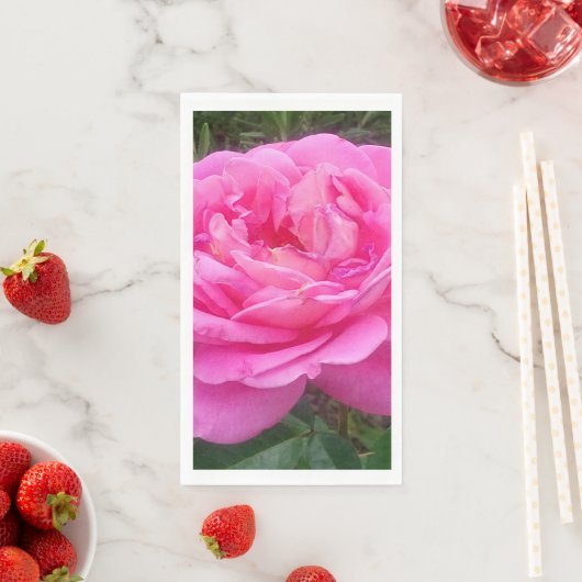 Schöne Pink Rose Blume "Leonardo Da Vinci" Serviette (Beispiel)