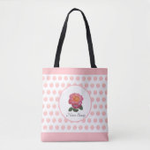 Schöne Pink Rose und Polka Dots Tasche (Vorderseite)