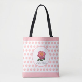 Schöne Pink Rose und Polka Dots Tasche