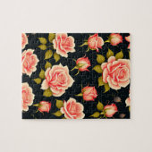Schöne Pink-Rosen-Flora Puzzle (Horizontal)