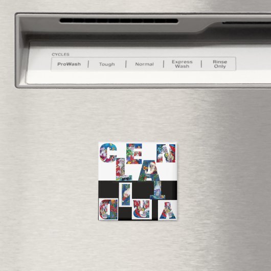 SCHÖNE PINK ROSES GEM STEIN DIRTY CLEAN MAGNET (In Situ (Geschirrspüler))