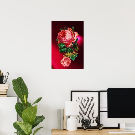 SCHÖNE PINK ROSES POSTER (Heimbüro)