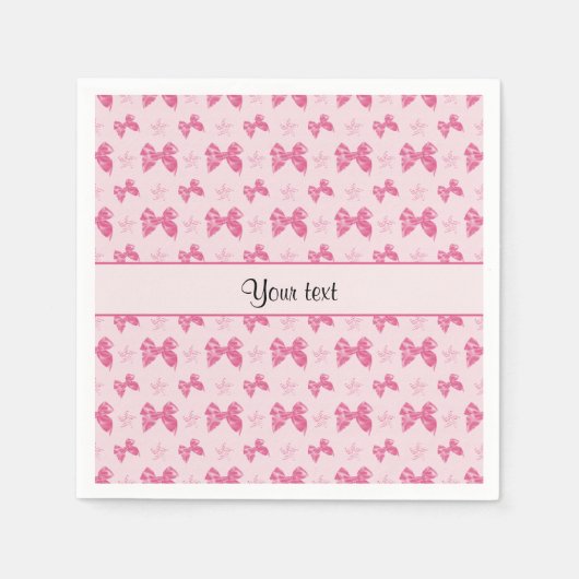 Schöne Pink Satin Bows Serviette (Vorderseite)