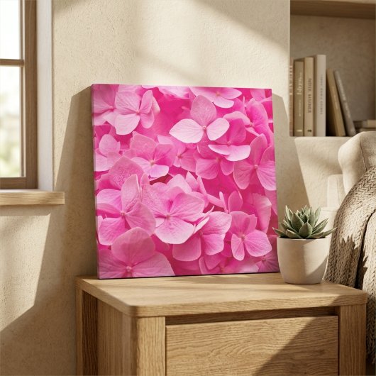 Schöne Pink Spring Hydrangea Blume Fotografie Leinwanddruck