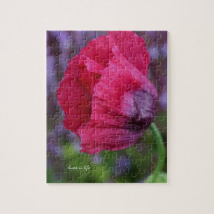 Schöne PInk und Lila Poppy-Blume Puzzle