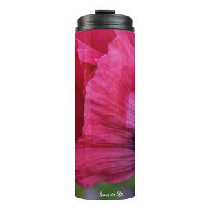 Schöne PInk und Lila Poppy-Blume Thermosbecher