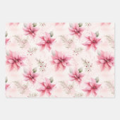 Schöne Pink Vintage Weihnachten Geschenkpapier Set (Vorderseite 3)