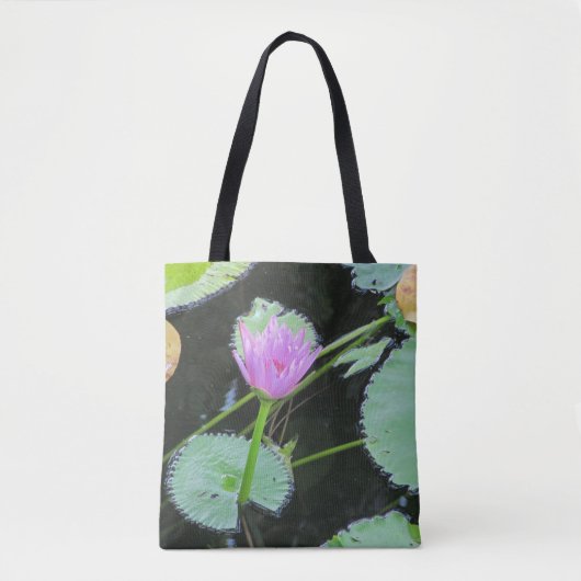 Schöne Pink Wasserlilie Blume Bloom Lily Pad Tasche (Vorderseite)