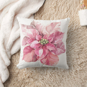 Schöne Pink Weihnachten Poinsettia Kissen