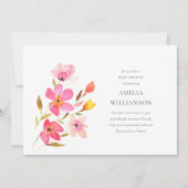 Schöne pinkfarbene Blumendusche Einladung (Vorderseite)