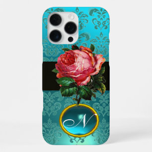 SCHÖNE PINKFARBENE ROSE BLAUE TEAL DAMAST-EDELSTEI iPhone 16 PRO MAX HÜLLE