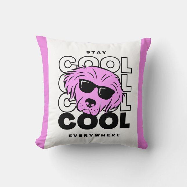 SCHÖNE PINKHUNDE GEMÜTLICH WASSER PILLOW. Dekokiss Kissen (Vorderseite)