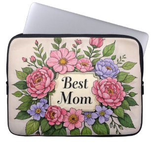 Schöne pinkische Blume Beste Mama Laptopschutzhülle