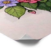 Schöne pinkische Blume Beste Mama Poster (Ecke)