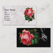 SCHÖNE PINKROSE, MONOGRAMM weiß Visitenkarte (Vorne/Hinten)