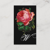 SCHÖNE PINKROSE, MONOGRAMM weiß Visitenkarte (Rückseite)