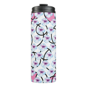 Schöne Pinks und blaues abstraktes Design Thermosbecher