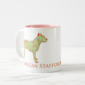 Schöne Pitbull/Staffy Terrier-Tasse Zweifarbige Tasse (Vorderseite Links)