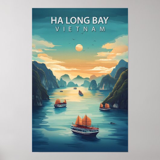 Schöne Place Ha Long Bay Vietnam Reise Poster (Vorne)