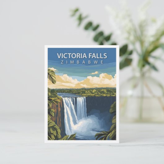 Schöne Place Victoria Falls Zimbabwe Travel Postkarte (Stehend Vorderseite)