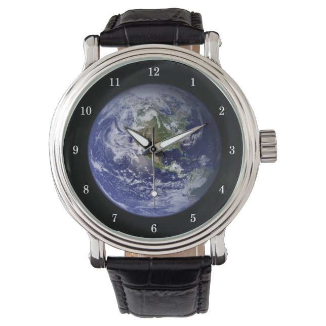 Schöne Planet Erde Armbanduhr (Vorderseite)
