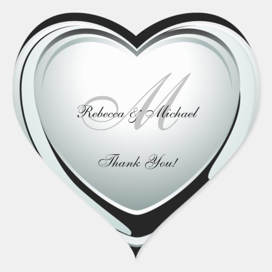 Schone Platin Herz Hochzeit Danken Ihnen Aufkleber Zazzle De