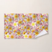 Schöne Plumeria Blume auf dem Rosa Badetücher Set (Handtuch)