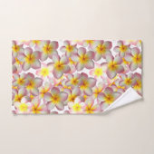 Schöne Plumeria-Blume auf Weiß Badhandtuch Set (Handtuch)