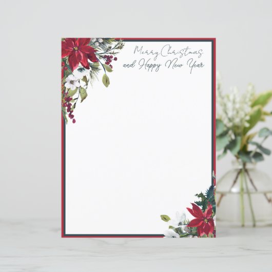 Schöne Poinsettia Rahmen Weihnachten (Stehend Vorderseite)