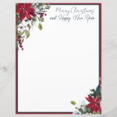 Schöne Poinsettia Rahmen Weihnachten (Vorderseite)