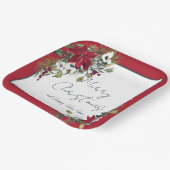 Schöne Poinsettia Rahmen Weihnachtsfeiertag Pappteller (Gewinkelt)