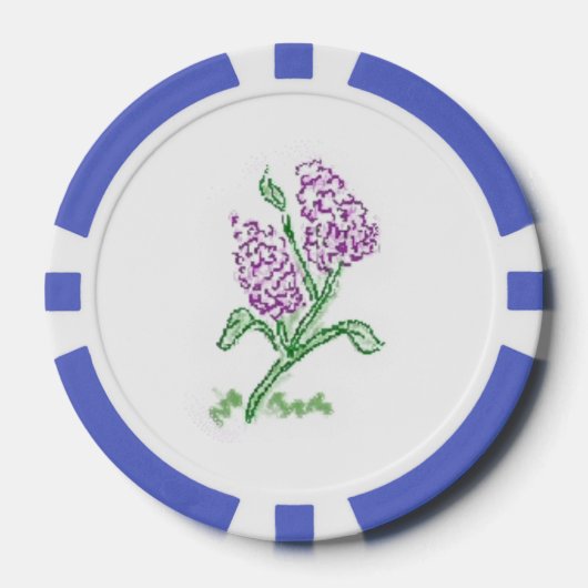 Schöne Poker Chips mit Lilac Art (Vorderseite)